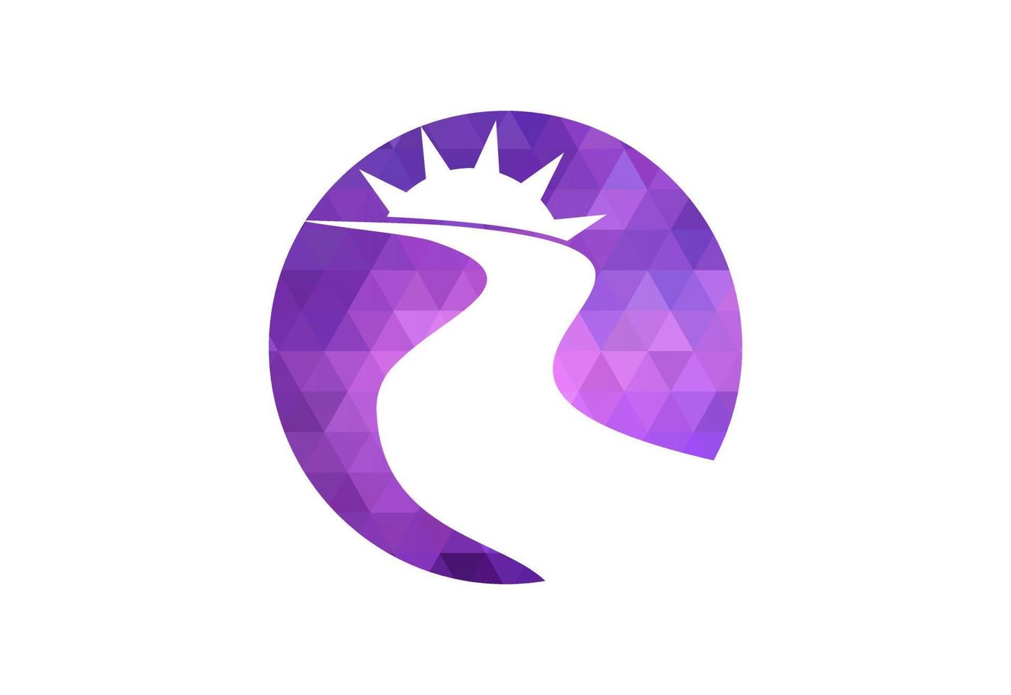 Low Poly and River creek logo design, Vector design concept