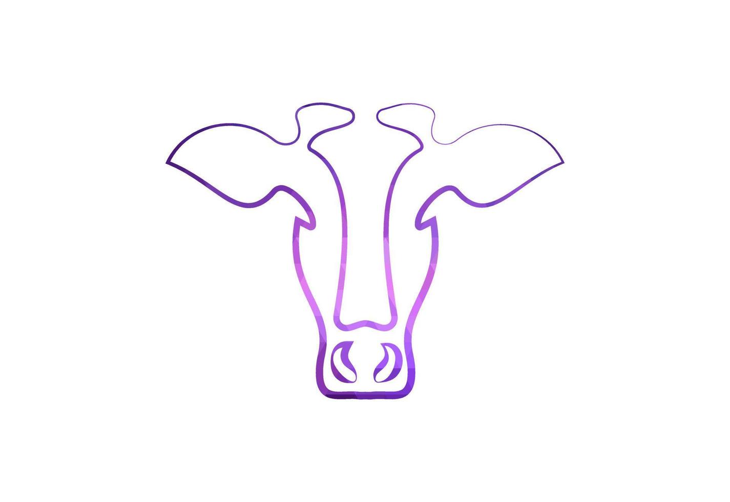 Low Poly and Creative Cow head logo design, Vector design template
