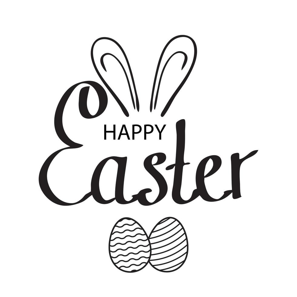 Happy Easter concept design, story template and banner set with bunny ears and Easter eggs. Vector illustration on transparent background