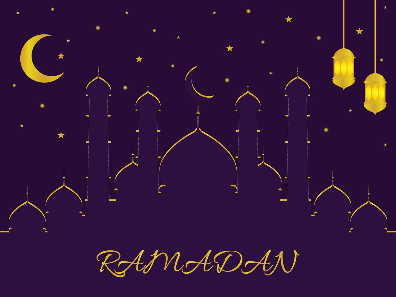 Islamic greeting background. Ramadan Kareem card design with beautiful lantern, simple, vector eps 10