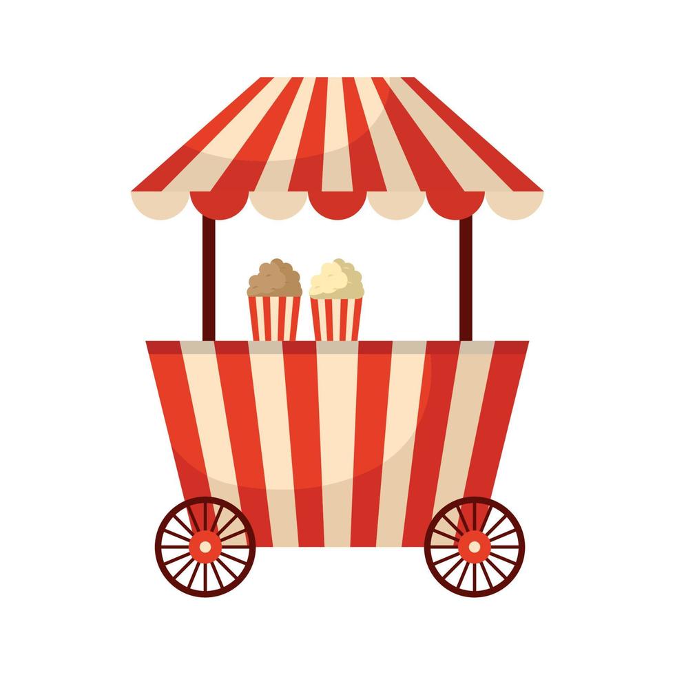 popcorn food car vector