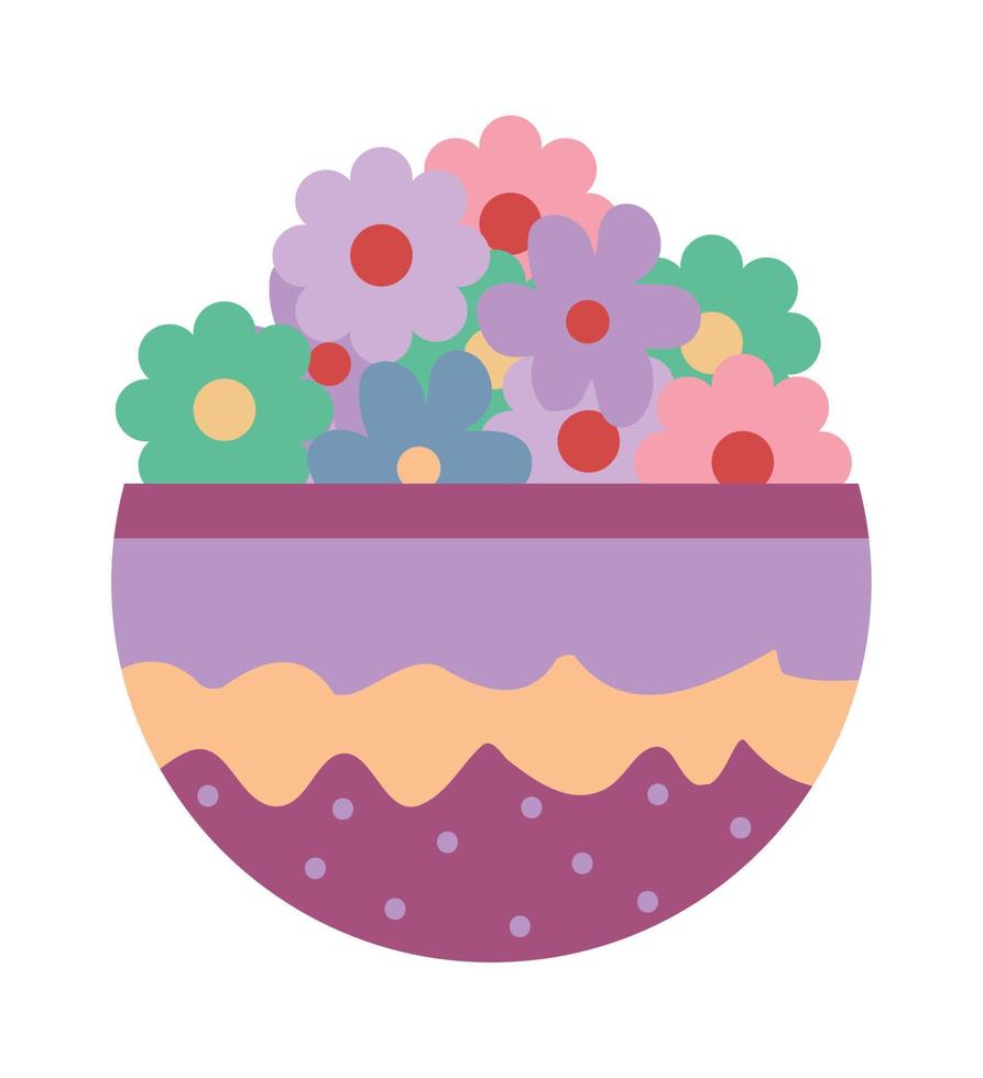 flowers on pot vector