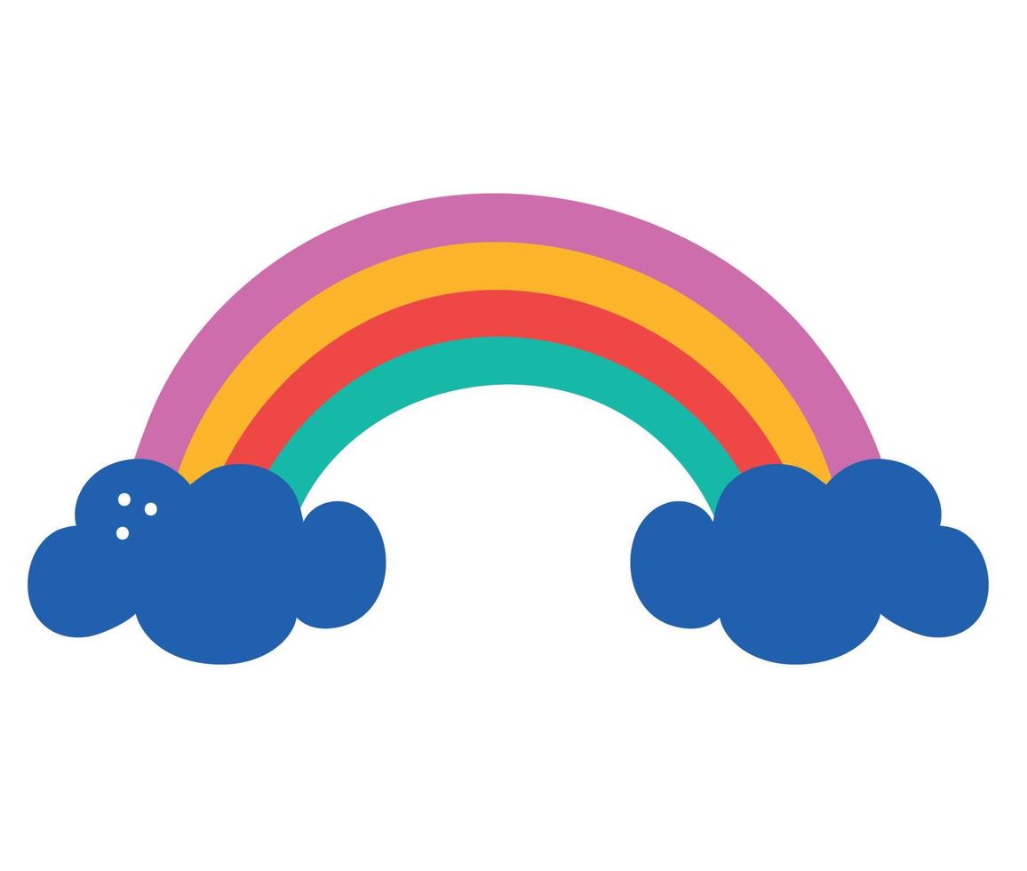 niños dibujos de un arco iris vector