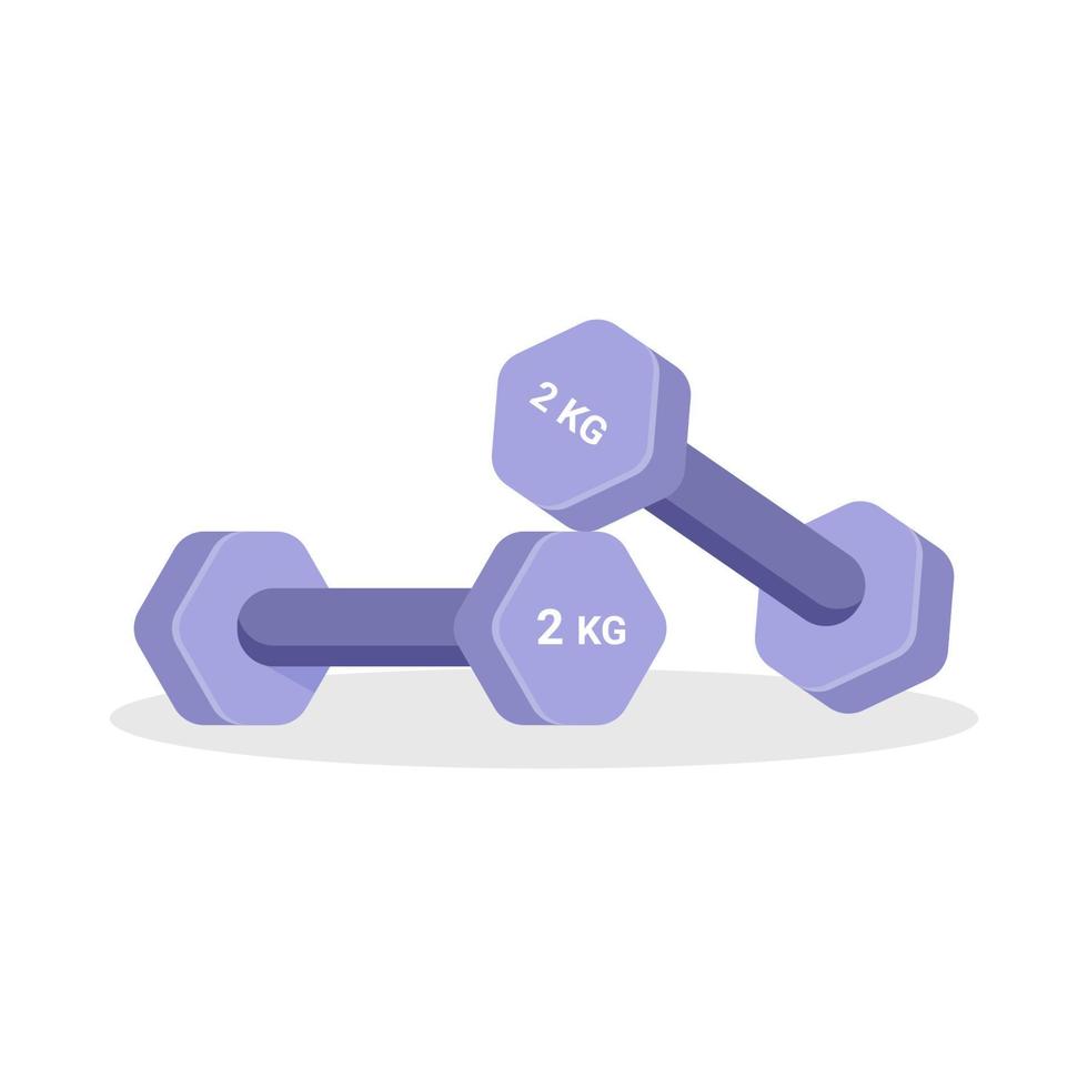 Dumbbells for home and gym workout.Dumbbells for sports exercises with free weights on white background. Sports equipment for the gym. vector