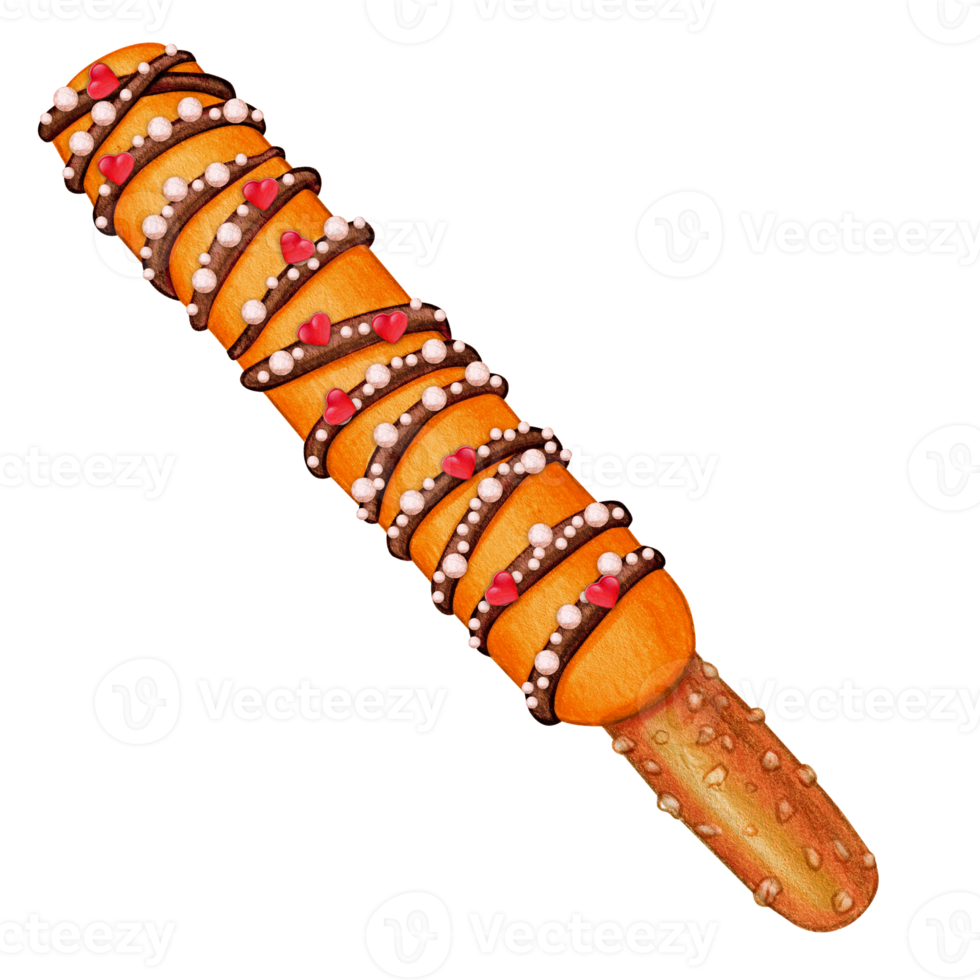 Watercolor Hand Drawn Chocolate Covered Pretzel 21384497 PNG watercolor-hand-drawn-chocolate-covered-pretzel-21384497-png