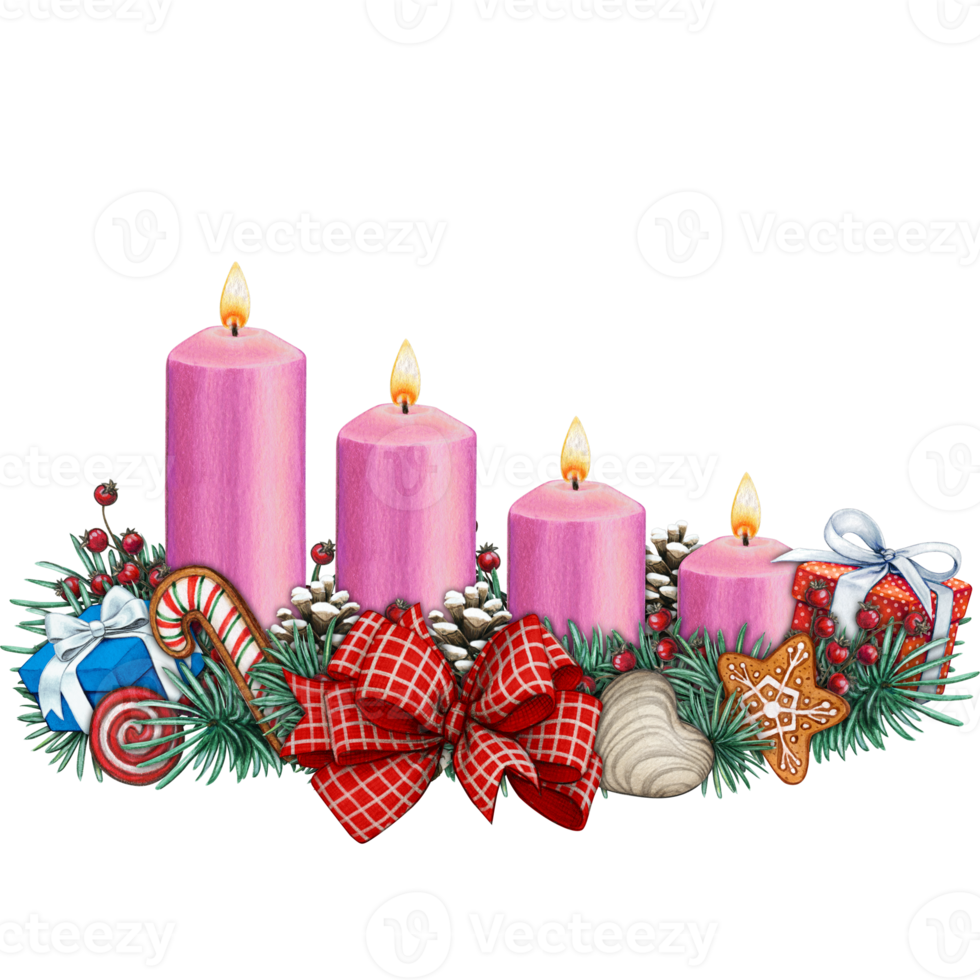 watercolor hand drawn advent candles decoration 21384500 PNG