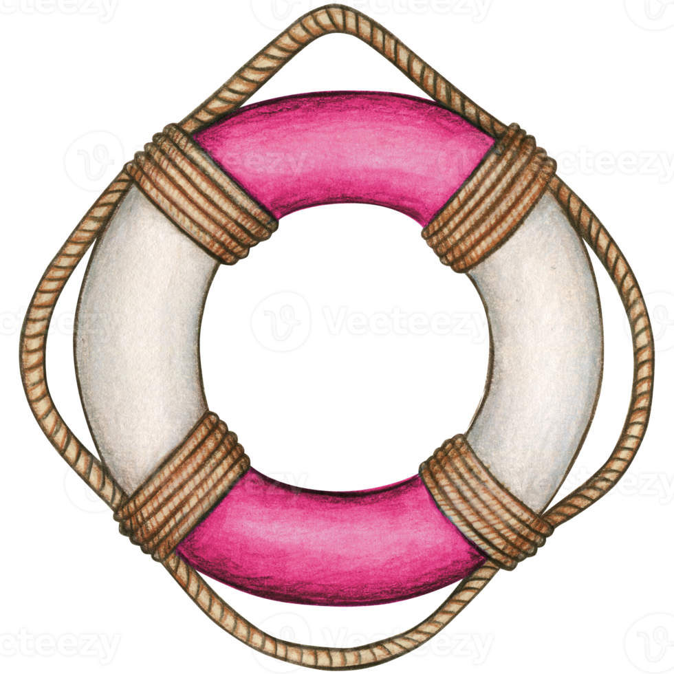 waterclor nautical life buoy png