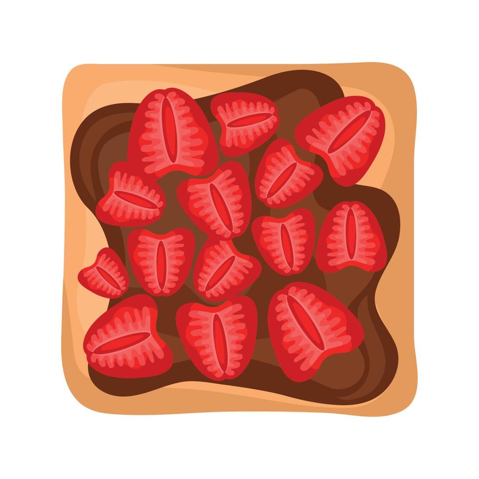 strawberry and chocolate toast 21384565 Vector Art at Vecteezy