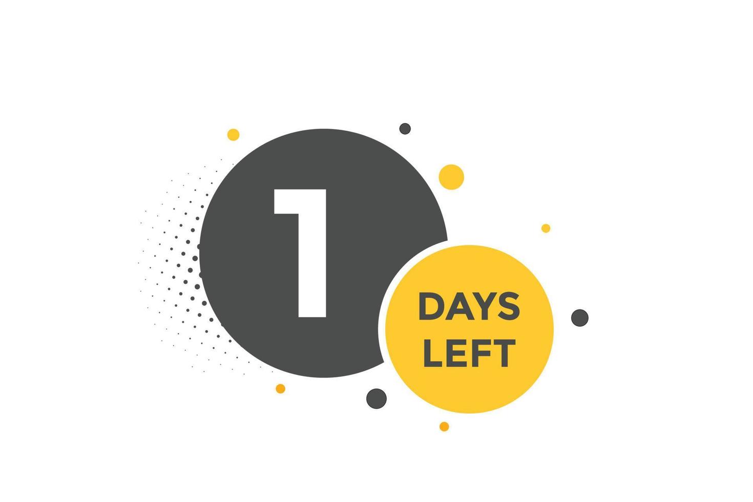 1 days Left countdown template. 1 day Countdown left banner label button eps 10 vector