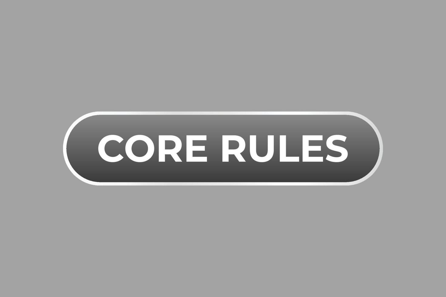 Core Rules Button. Speech Bubble, Banner Label Core Rules vector