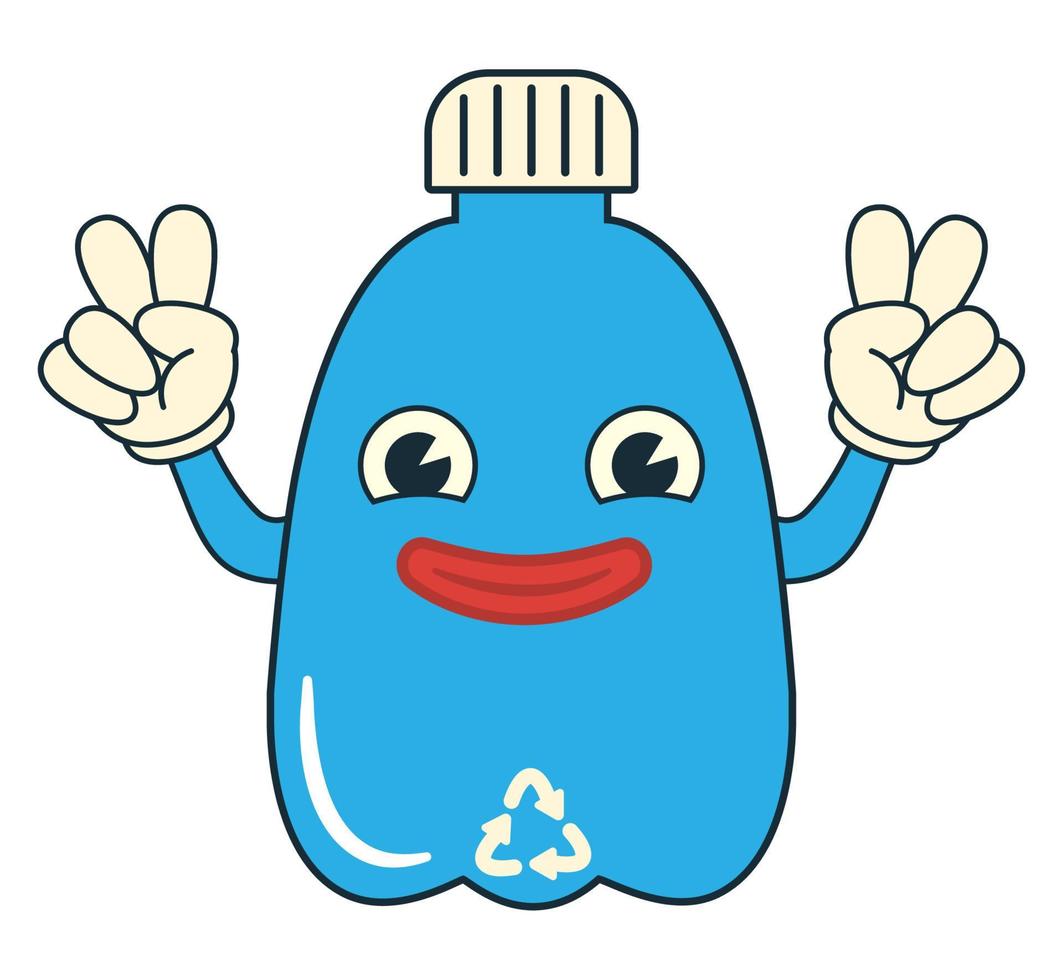 smiling water bottle vector
