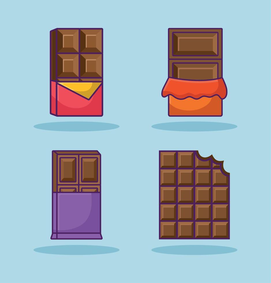 four chocolate bar vector