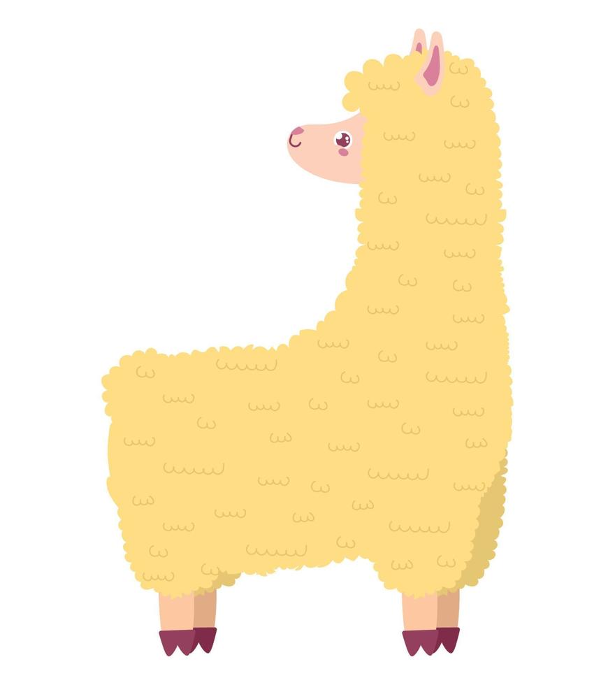 sweet yellow llama vector