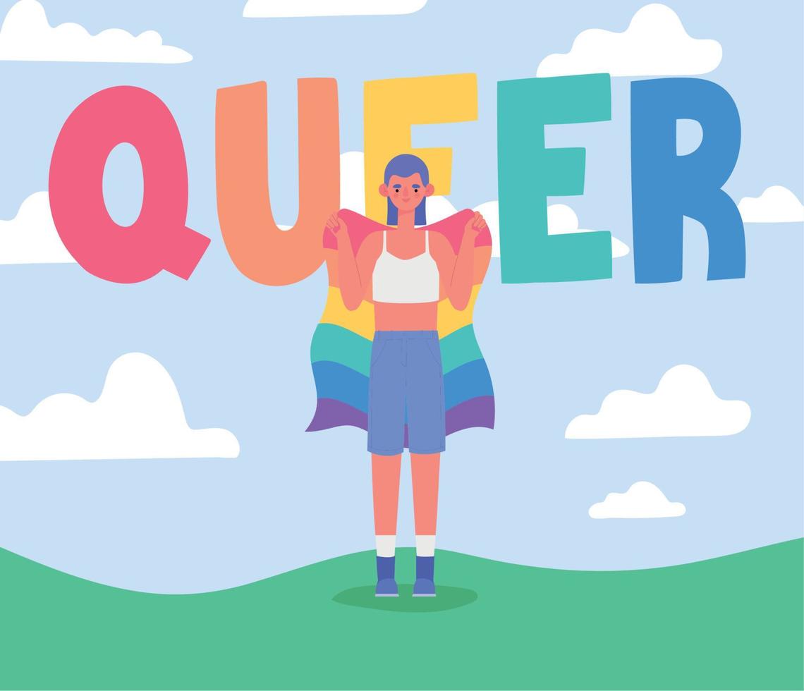 queer person illustration vector