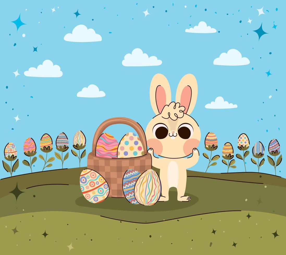 easter card with bunny vector