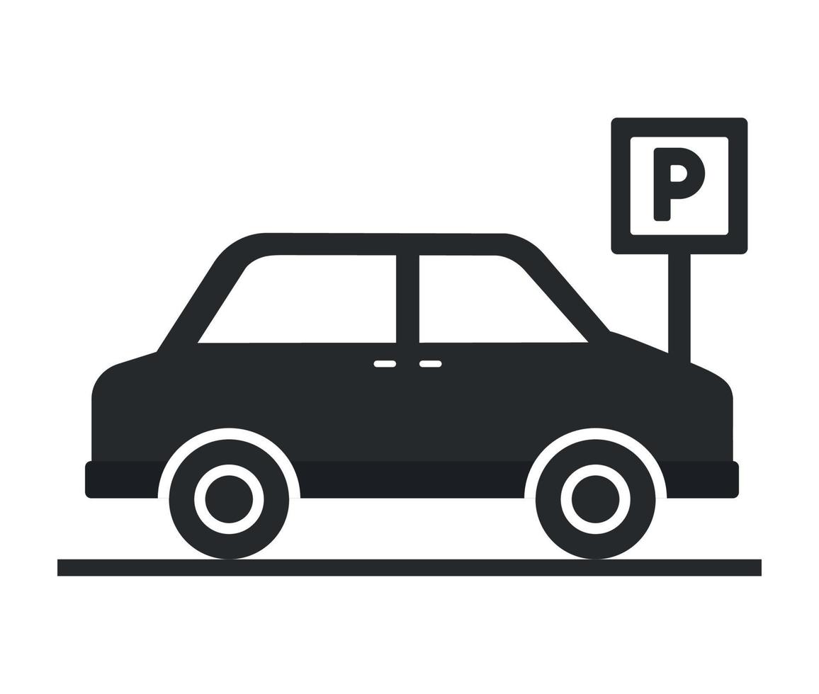 vehicle on parking spot vector