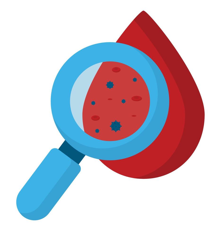 loupe and blood drop vector