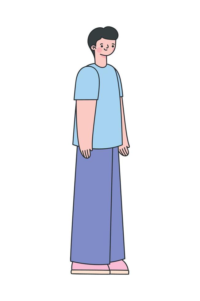 man in blue clothes vector