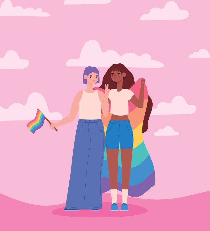 lesbian couple poster vector