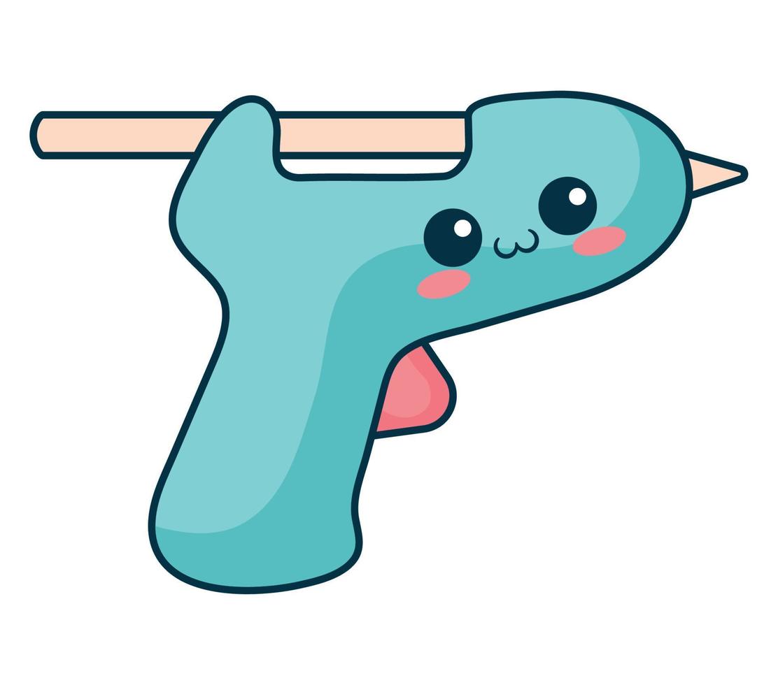 kawaii glue gun vector