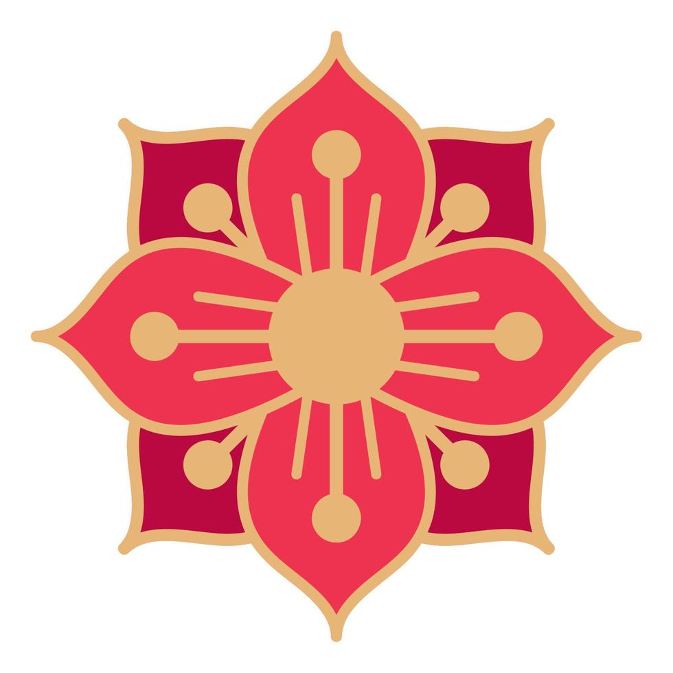 chinese flower illustration vector