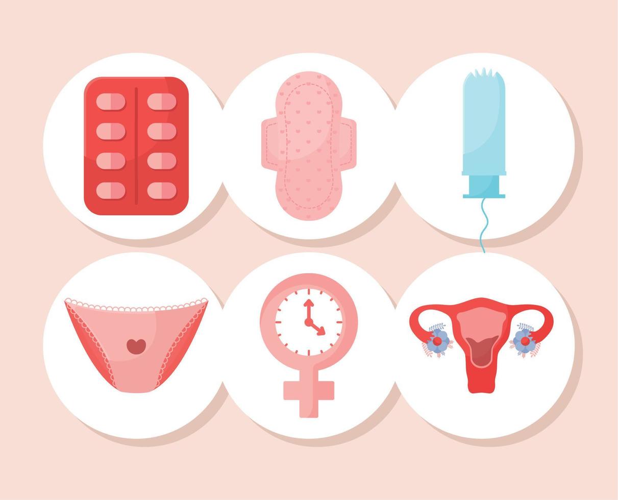 women menstrual items vector