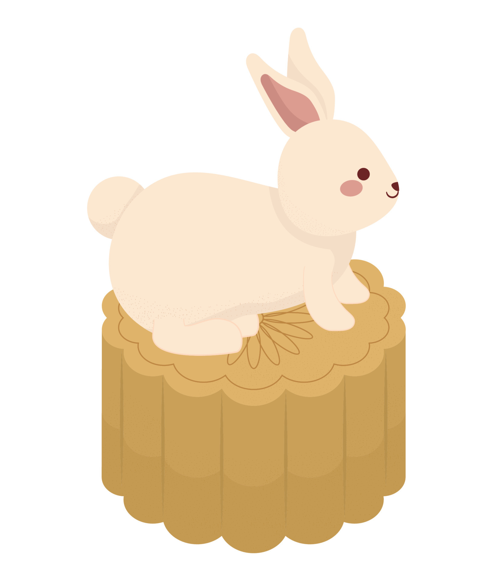 rabbit on a mooncake 21385357 Vector Art at Vecteezy