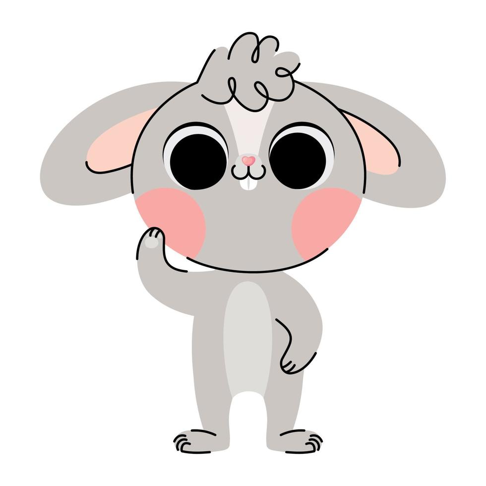 gray bunny design vector