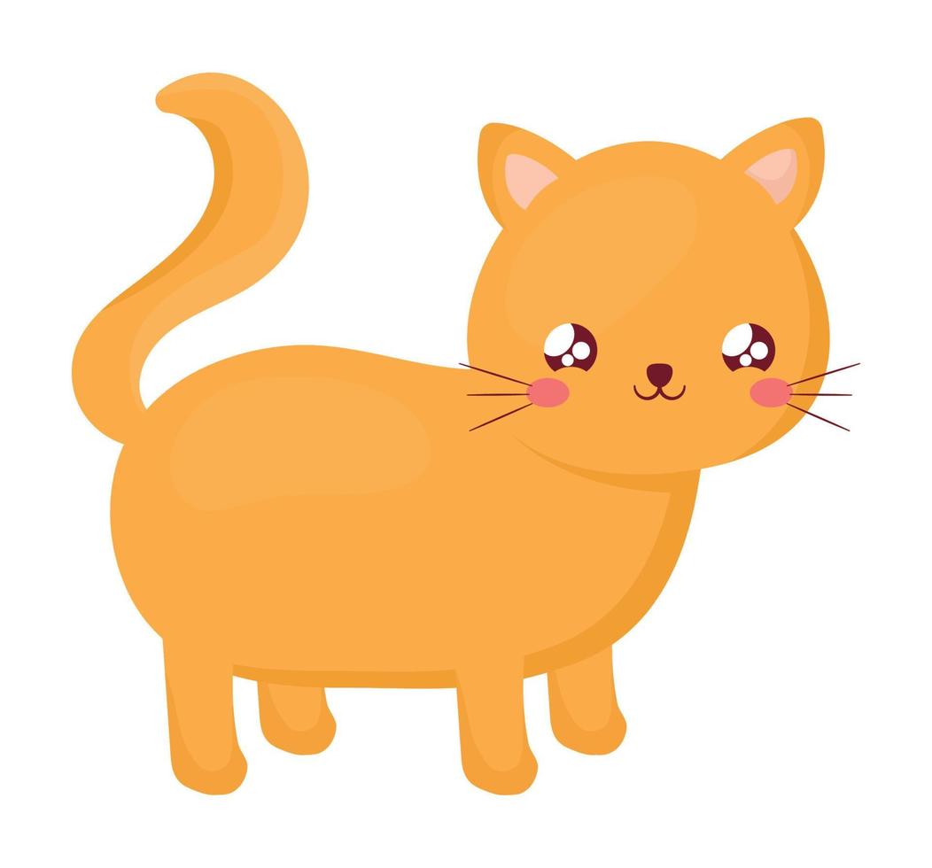 kawaii gato diseño vector