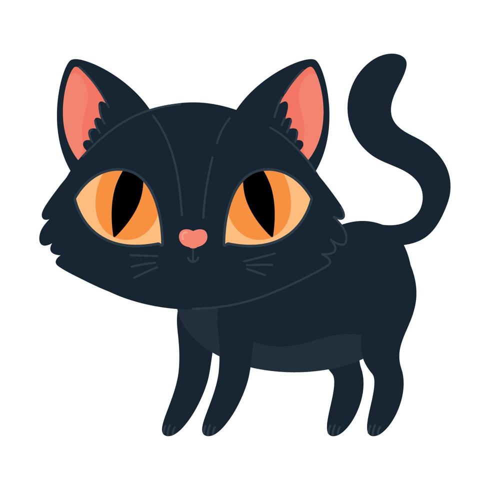 halloween black cat illustration vector