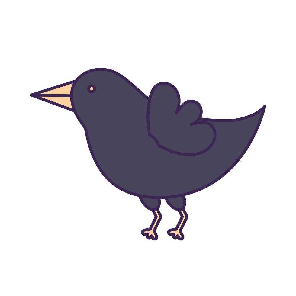 cute black crow vector