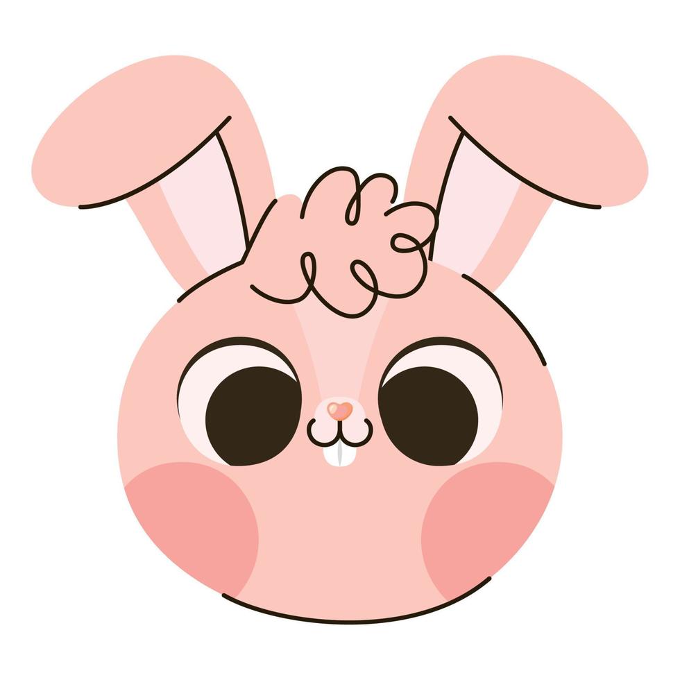 pink bunny illustration vector