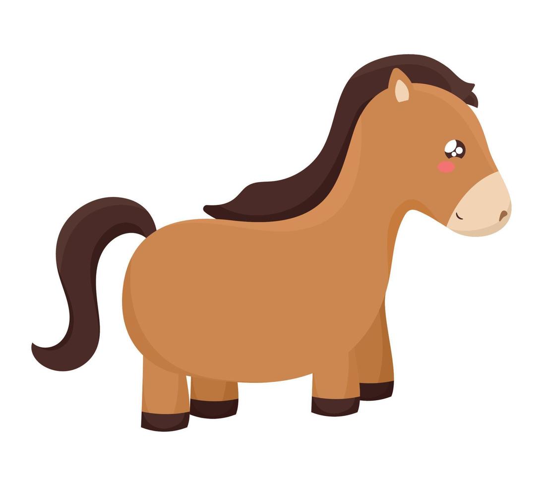 kawaii caballo diseño vector