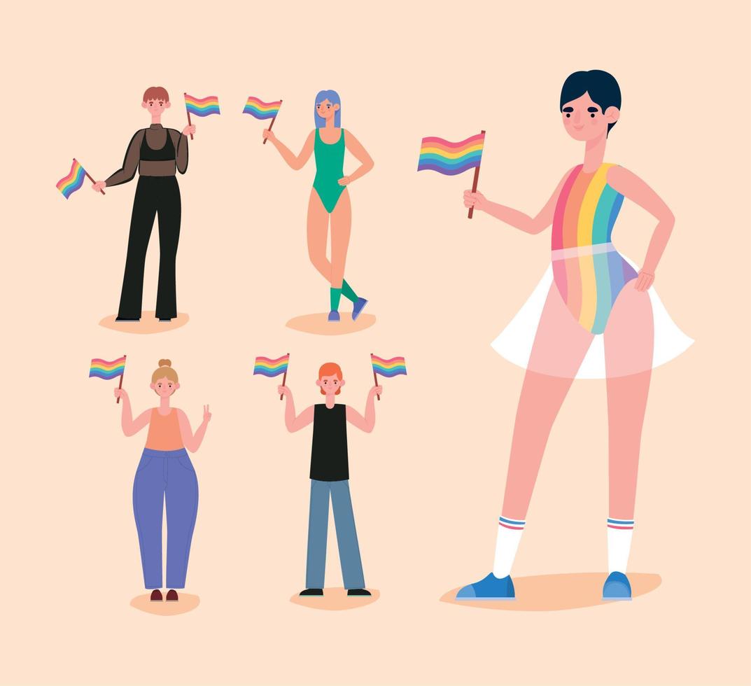 lgbtq people group vector