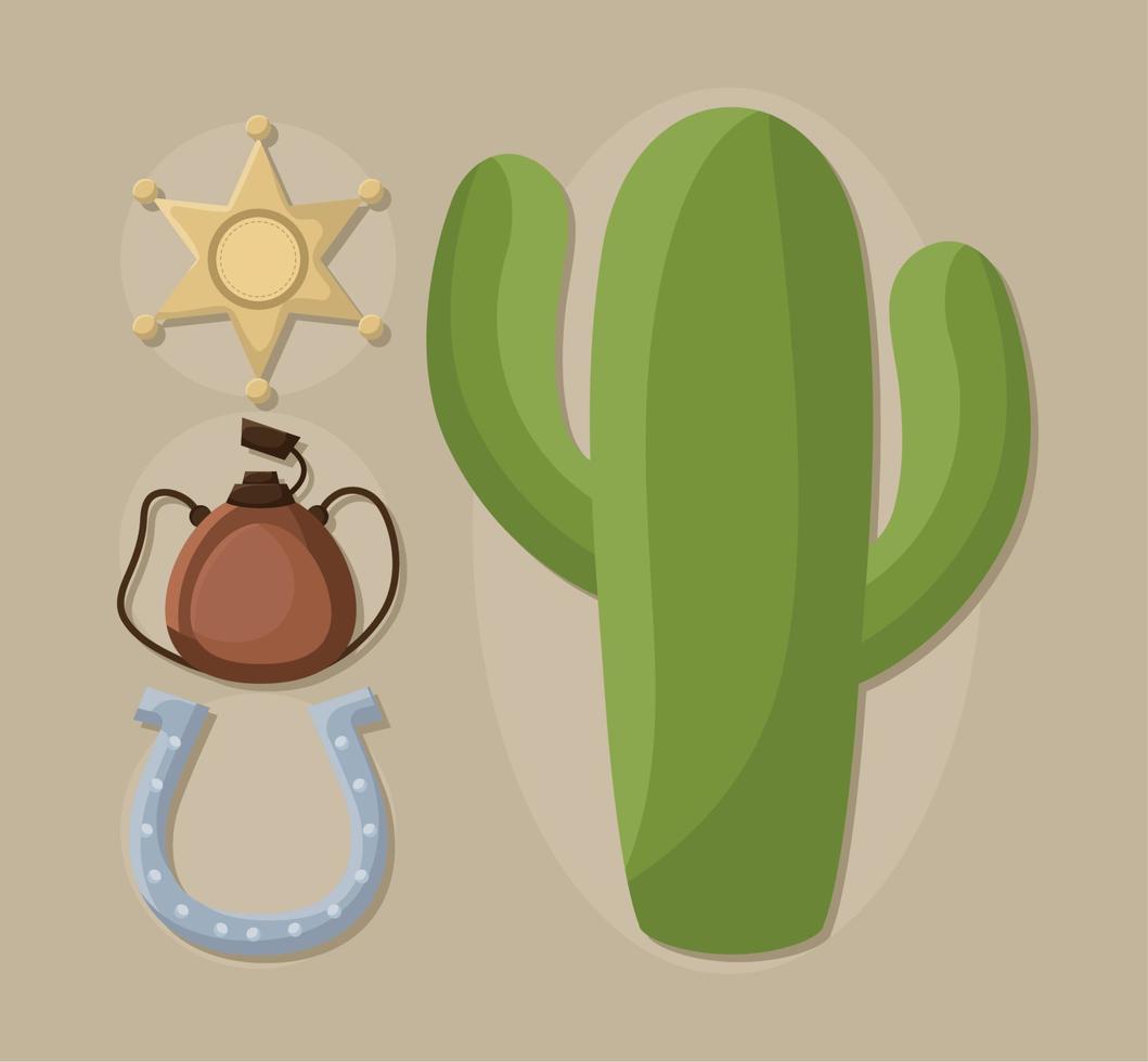 four cowboy items vector