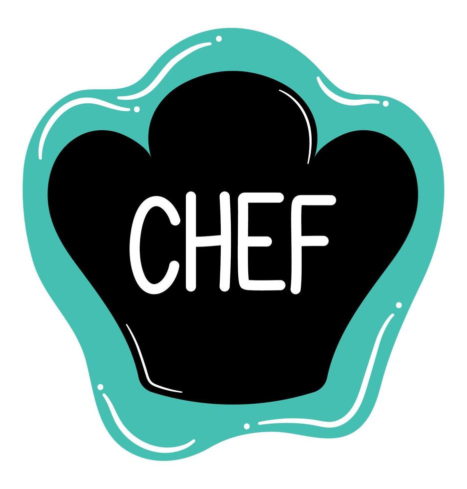 chef hat and lettering vector