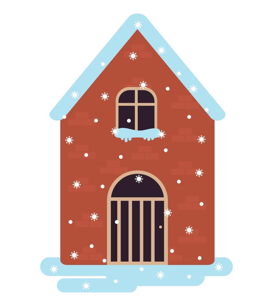christmas winter cozy house vector