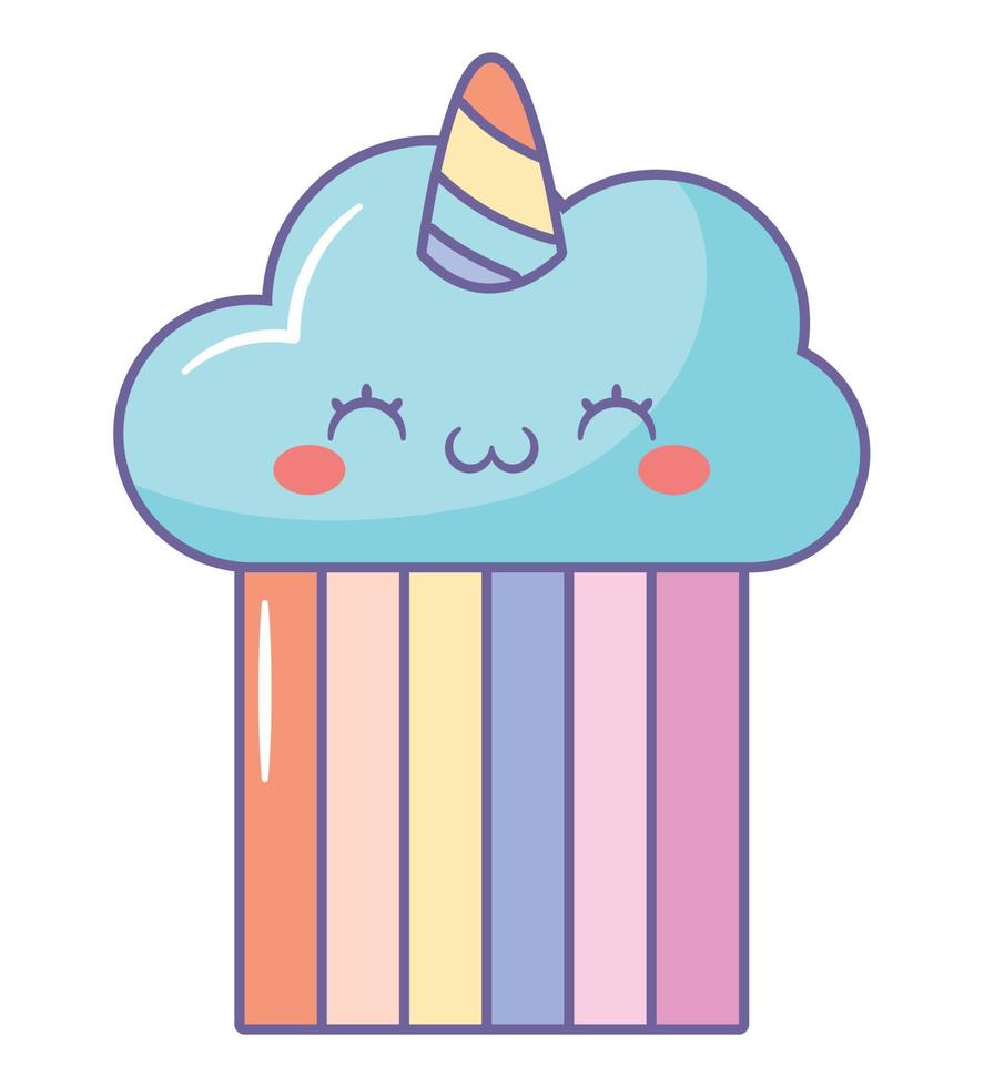 unicornio nube diseño vector