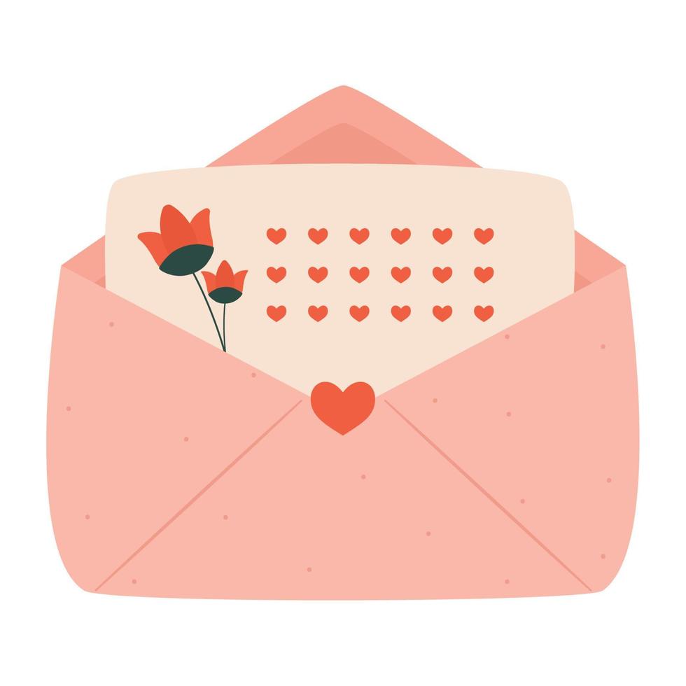 pink love letter vector