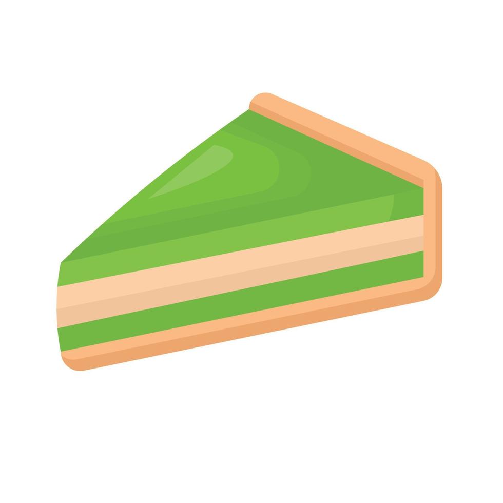 matcha cake piece vector