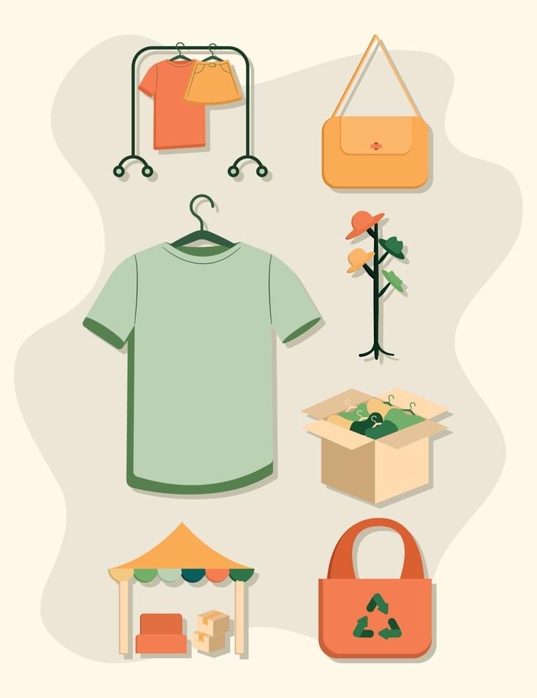 flea market icons vector