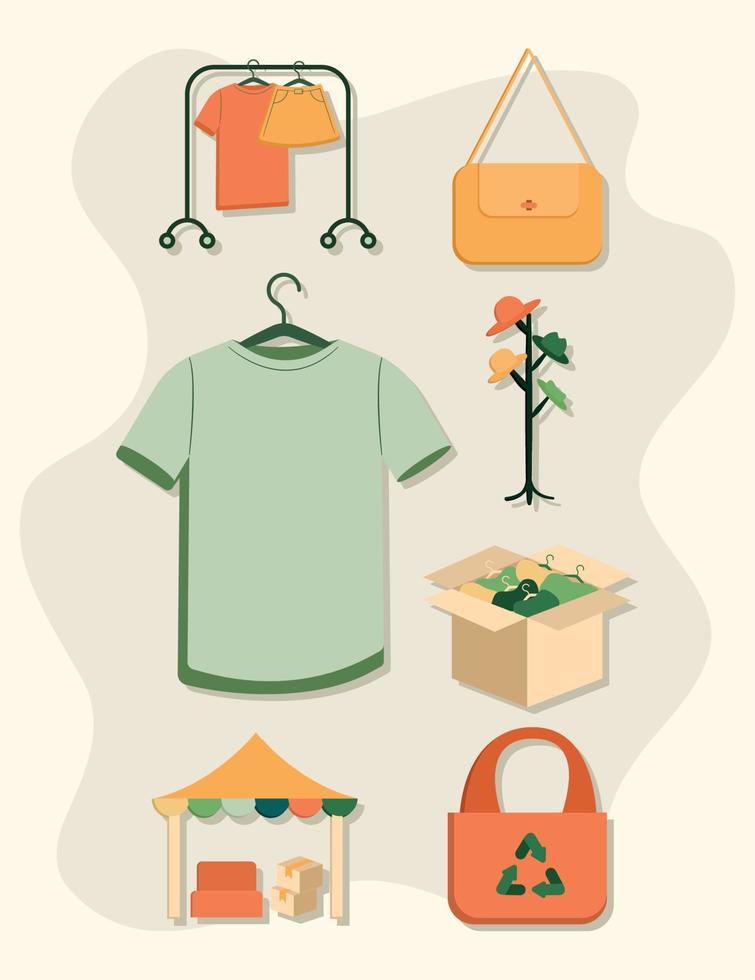 flea market icons vector