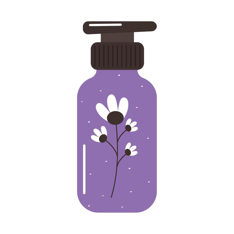 purple cream jar of flowers vector