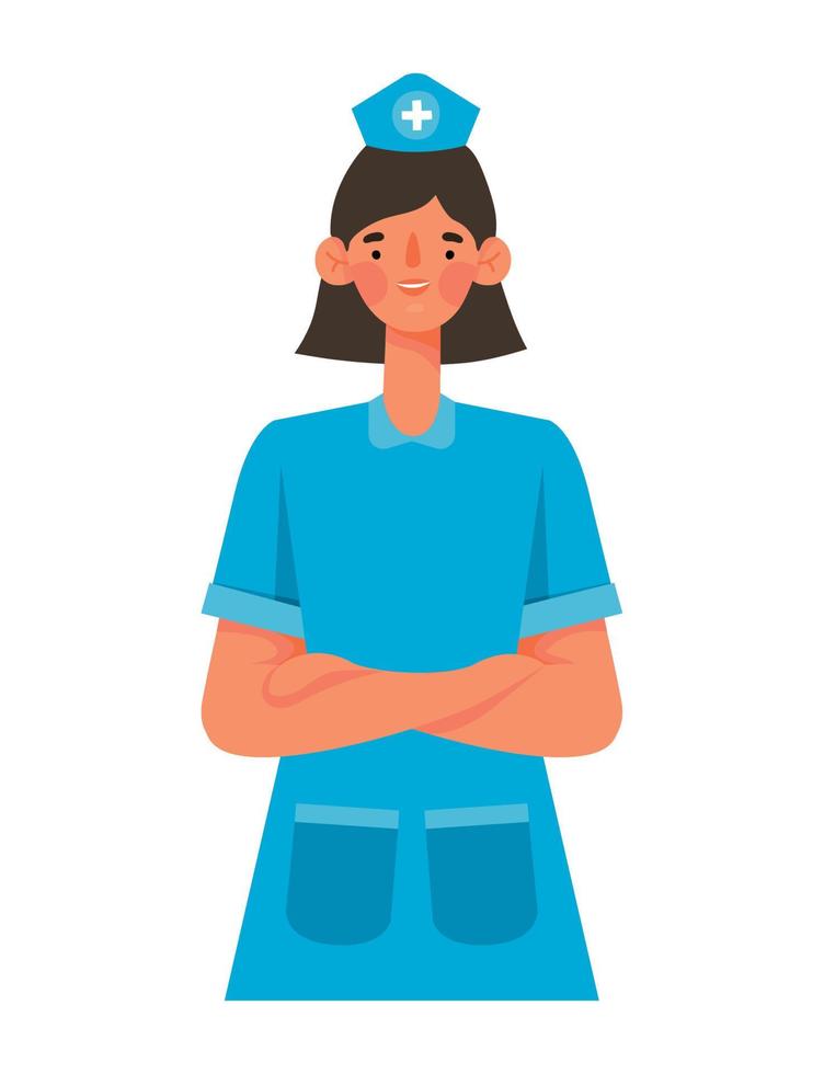 happy nurse illustration vector