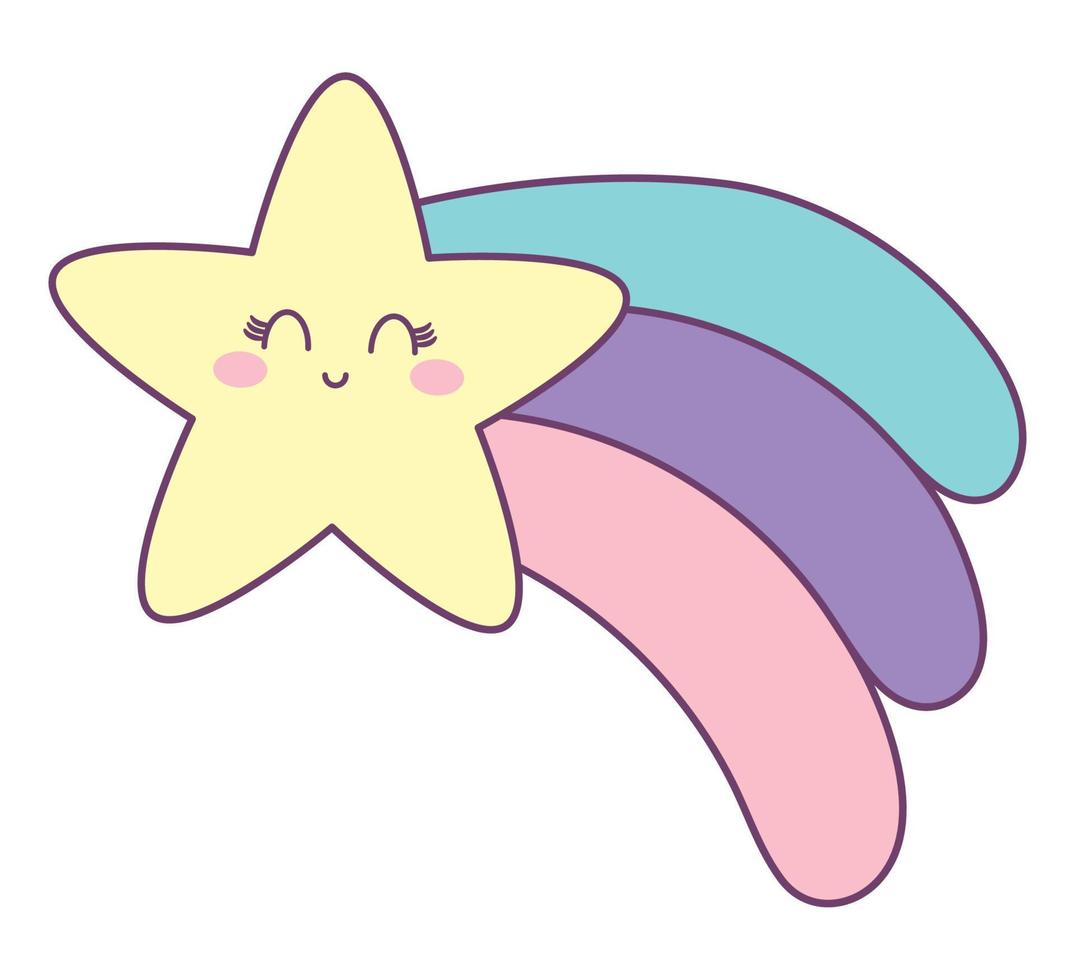 happy shooting star vector
