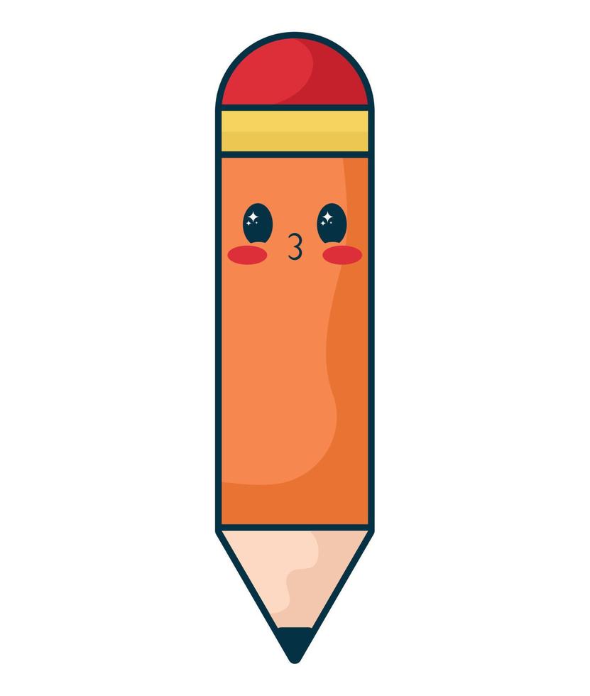kawaii pencil design vector