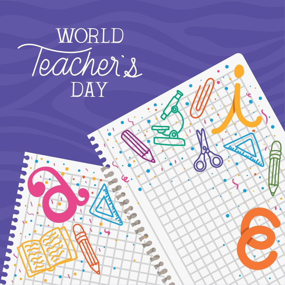 world teachers day poster vector