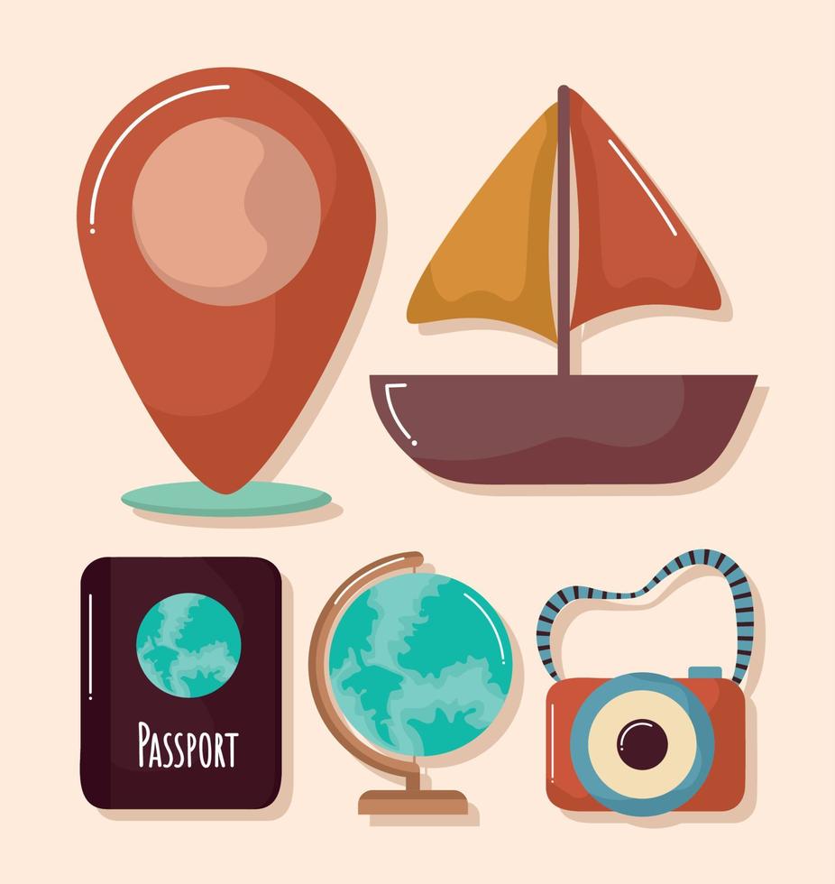 colored trip items vector