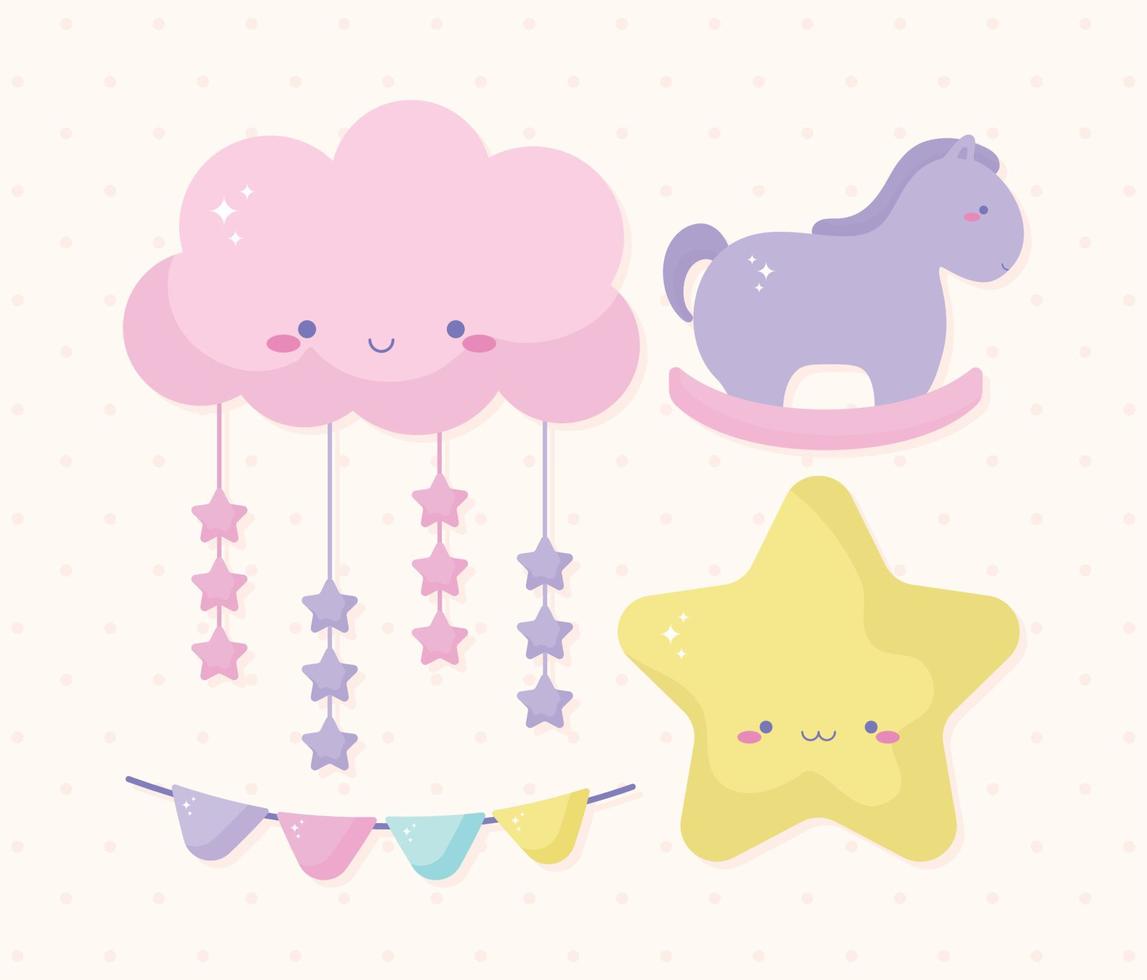 iconos de baby shower vector