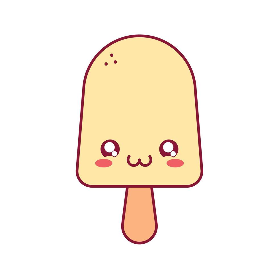 yellow ice cream in stick vector